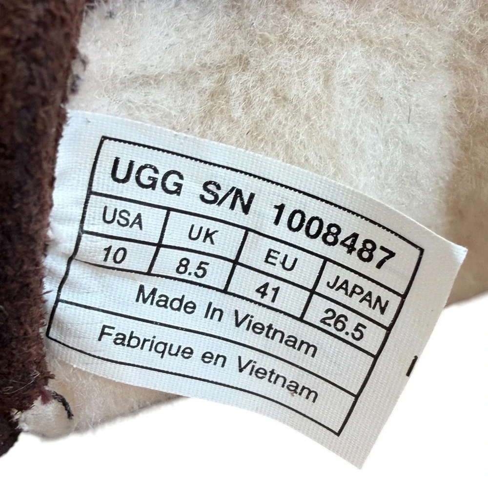 UGG Australia Womans Tomi 1008487 Dark Brown Suede Shearling Lined Sneakers 10
